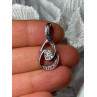 925 Sterling Silver White & Blue Topaz Pendant Length 1.1 Inch