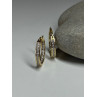 925 Sterling Silver Gold Plated CZ Earrings Length 21.5 Mm