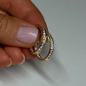 925 Sterling Silver Gold Plated CZ Earrings Length 21.5 Mm