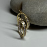 925 Sterling Silver Gold Plated CZ Earrings Length 21.5 Mm