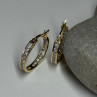 925 Sterling Silver Gold Plated CZ Earrings Length 21.5 Mm