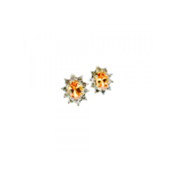 925 Sterling Silver Citrine & CZ 