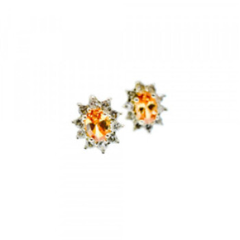 925 Sterling Silver Citrine & CZ 