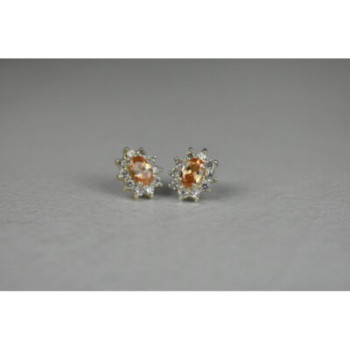 925 Sterling Silver Citrine & CZ 
