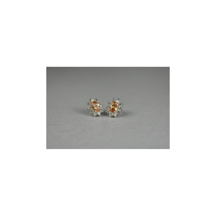 925 Sterling Silver Citrine & CZ 