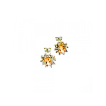 925 Sterling Silver Citrine & CZ 