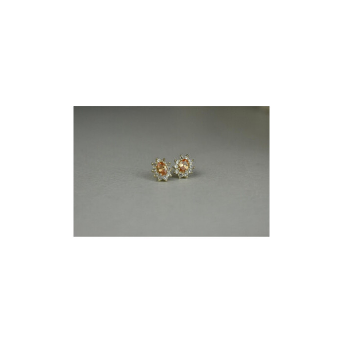925 Sterling Silver Citrine & CZ 