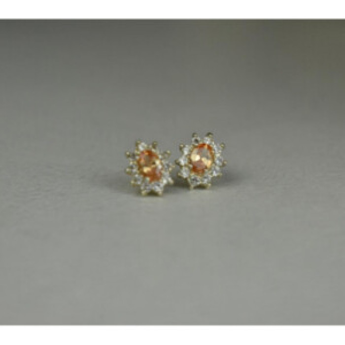 925 Sterling Silver Citrine & CZ 