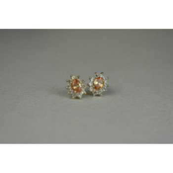 925 Sterling Silver Citrine & CZ 