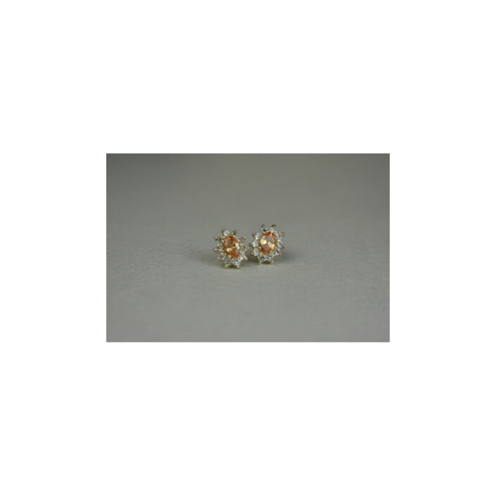 925 Sterling Silver Citrine & CZ 