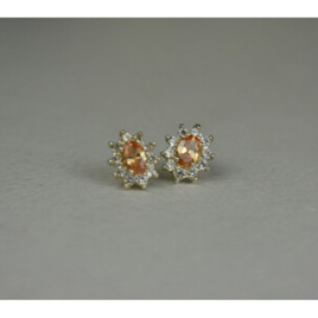 925 Sterling Silver Citrine & CZ 