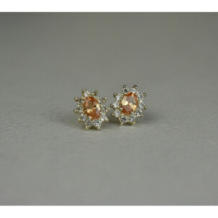 925 Sterling Silver Citrine & CZ 