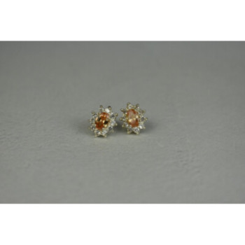 925 Sterling Silver Citrine & CZ 