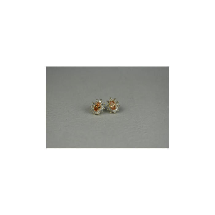 925 Sterling Silver Citrine & CZ 