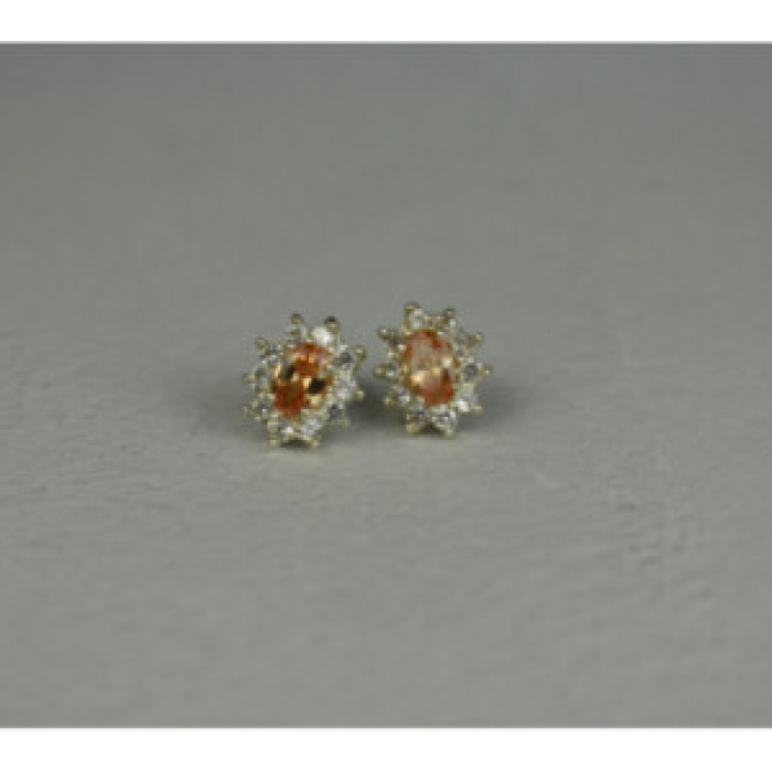 925 Sterling Silver Citrine & CZ 