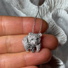 925 Sterling Silver Baby Bear CZ Necklace Length 18 Inch