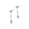 925 Sterling Silver Pink Spinel & CZ Stud Earrings