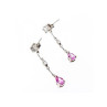 925 Sterling Silver Pink Spinel & CZ Stud Earrings