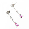 925 Sterling Silver Pink Spinel & CZ Stud Earrings