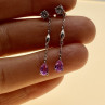 925 Sterling Silver Pink Spinel & CZ Stud Earrings