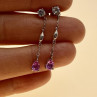 925 Sterling Silver Pink Spinel & CZ Stud Earrings