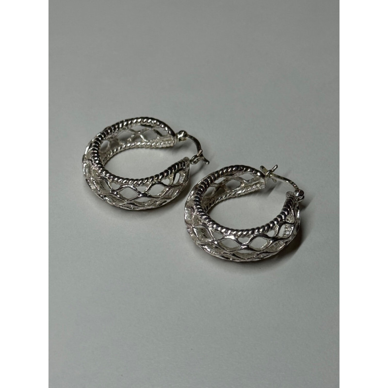 925 Sterling Silver Earrings Length 24 Mm