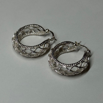 925 Sterling Silver Earrings Length 24 Mm
