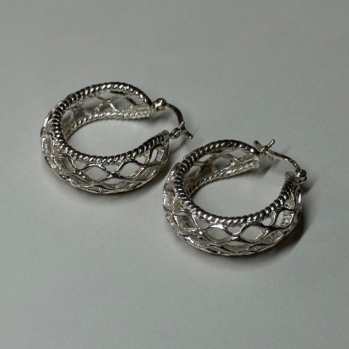 925 Sterling Silver Earrings Length 24 Mm