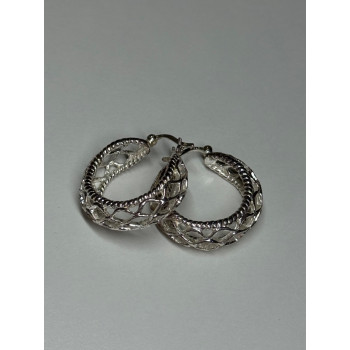 925 Sterling Silver Earrings Length 24 Mm