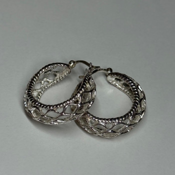 925 Sterling Silver Earrings Length 24 Mm
