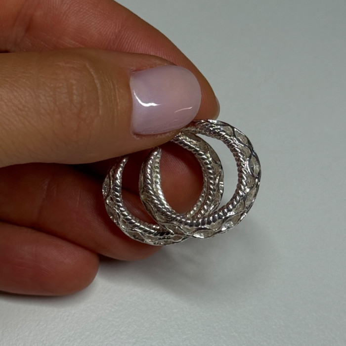 925 Sterling Silver Earrings Length 24 Mm