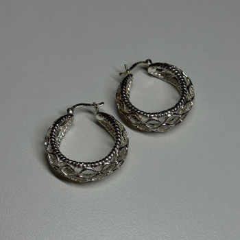 925 Sterling Silver Earrings Length 24 Mm