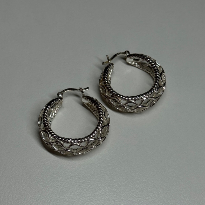 925 Sterling Silver Earrings Length 24 Mm