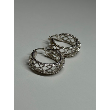 925 Sterling Silver Earrings Length 24 Mm
