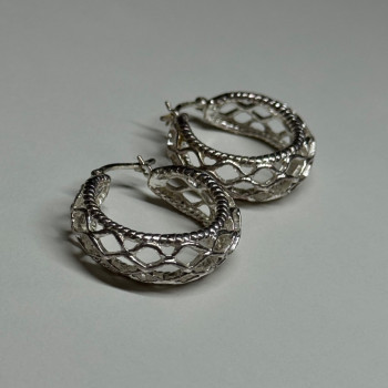 925 Sterling Silver Earrings Length 24 Mm