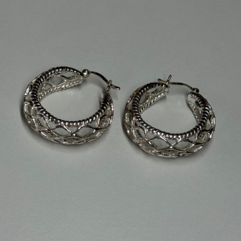 925 Sterling Silver Earrings Length 24 Mm