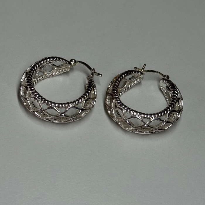925 Sterling Silver Earrings Length 24 Mm