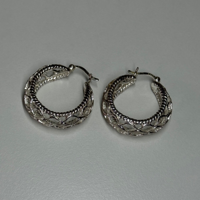 925 Sterling Silver Earrings Length 24 Mm