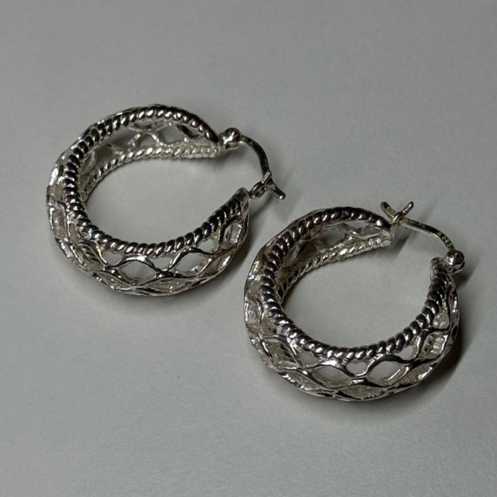 925 Sterling Silver Earrings Length 24 Mm