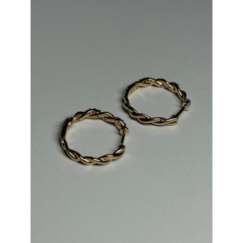 10K YELLOW GOLD  DIAMONDS 0.3 CARAT EARRINGS LENGTH 18 mm