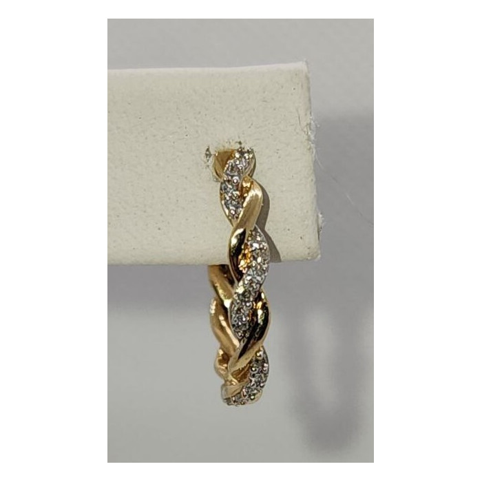 10K YELLOW GOLD  DIAMONDS 0.3 CARAT EARRINGS LENGTH 18 mm