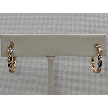 10K YELLOW GOLD  DIAMONDS 0.3 CARAT EARRINGS LENGTH 18 mm