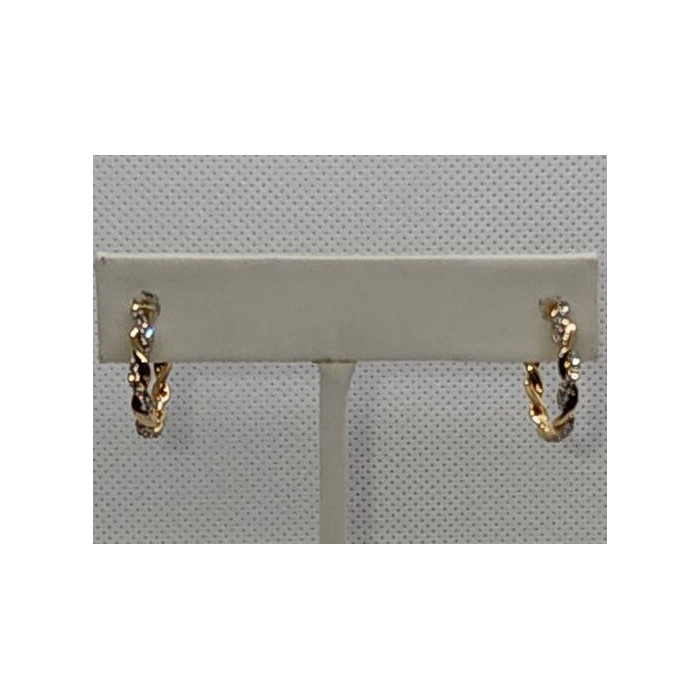 10K YELLOW GOLD  DIAMONDS 0.3 CARAT EARRINGS LENGTH 18 mm