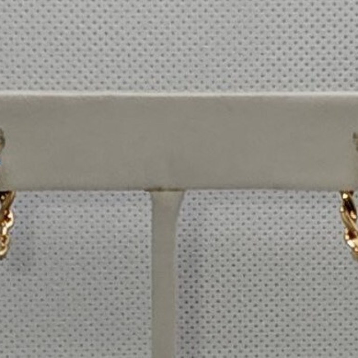 10K Yellow Gold Diamonds 0.3 Carat Earrings Length 18 mm