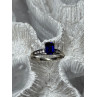 14K WHITE GOLD SAPPHIRE & DIAMONDS RING SIZE 5.5