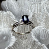14K White Gold Sapphire & Diamonds Ring Size 5.5