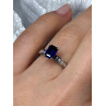 14K WHITE GOLD SAPPHIRE & DIAMONDS RING SIZE 5.5