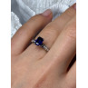 14K WHITE GOLD SAPPHIRE & DIAMONDS RING SIZE 5.5
