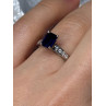 14K WHITE GOLD SAPPHIRE & DIAMONDS RING SIZE 5.5