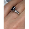 14K WHITE GOLD SAPPHIRE & DIAMONDS RING SIZE 5.5